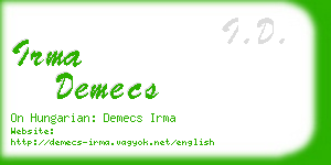 irma demecs business card